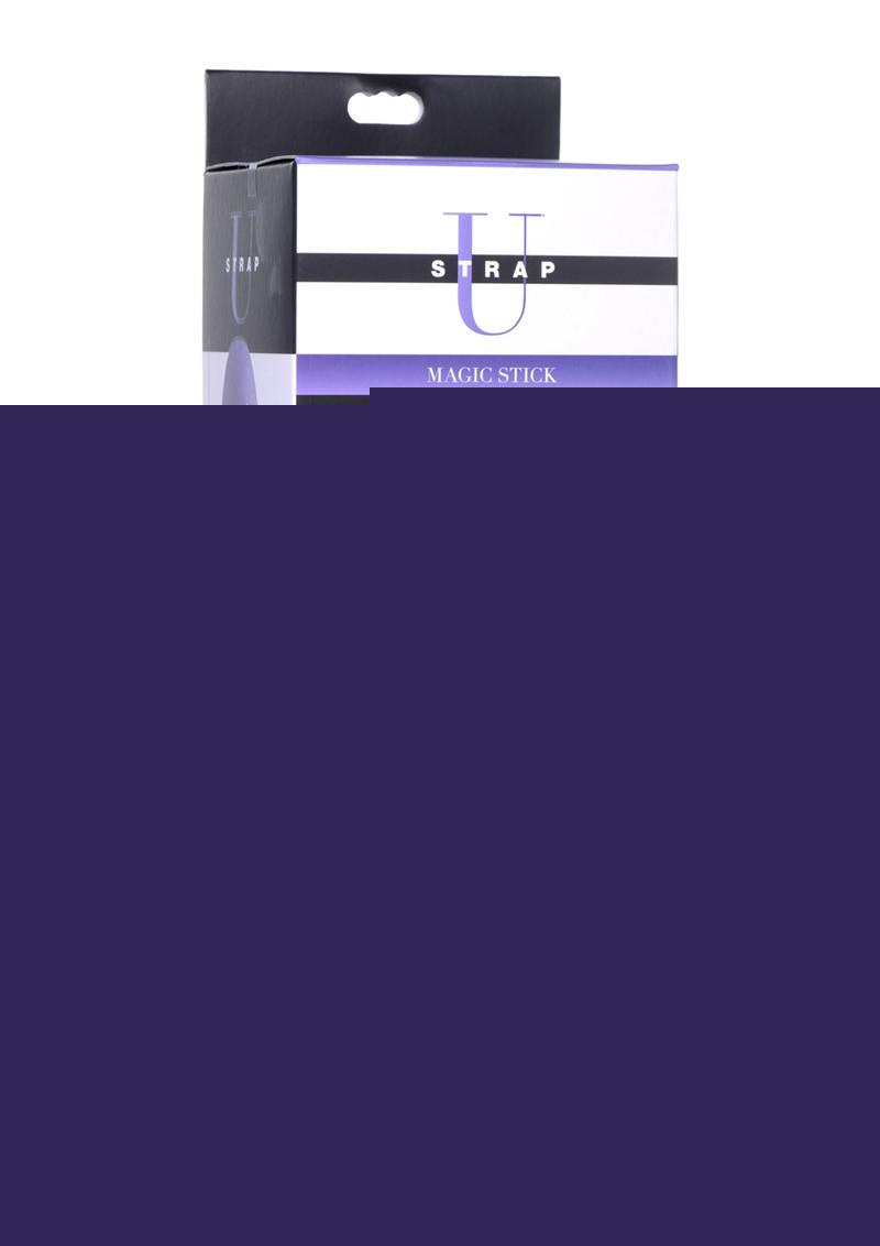Strap U Magic Stick Glitter Silicone Dildo - Purple - 8in