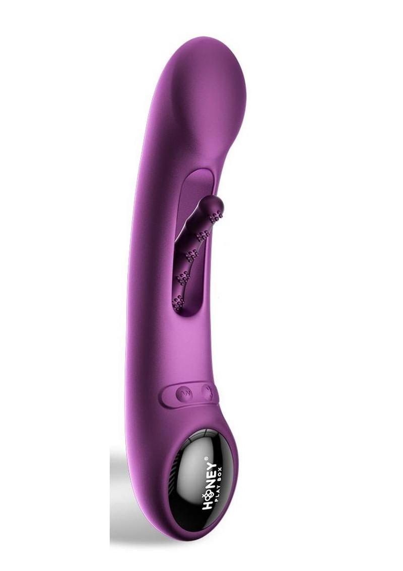 Tempo Pressure Sensing App Controlled Kinky Finger Tapping Rechargeable Silicone G-Spot Vibrator - Black/Purple