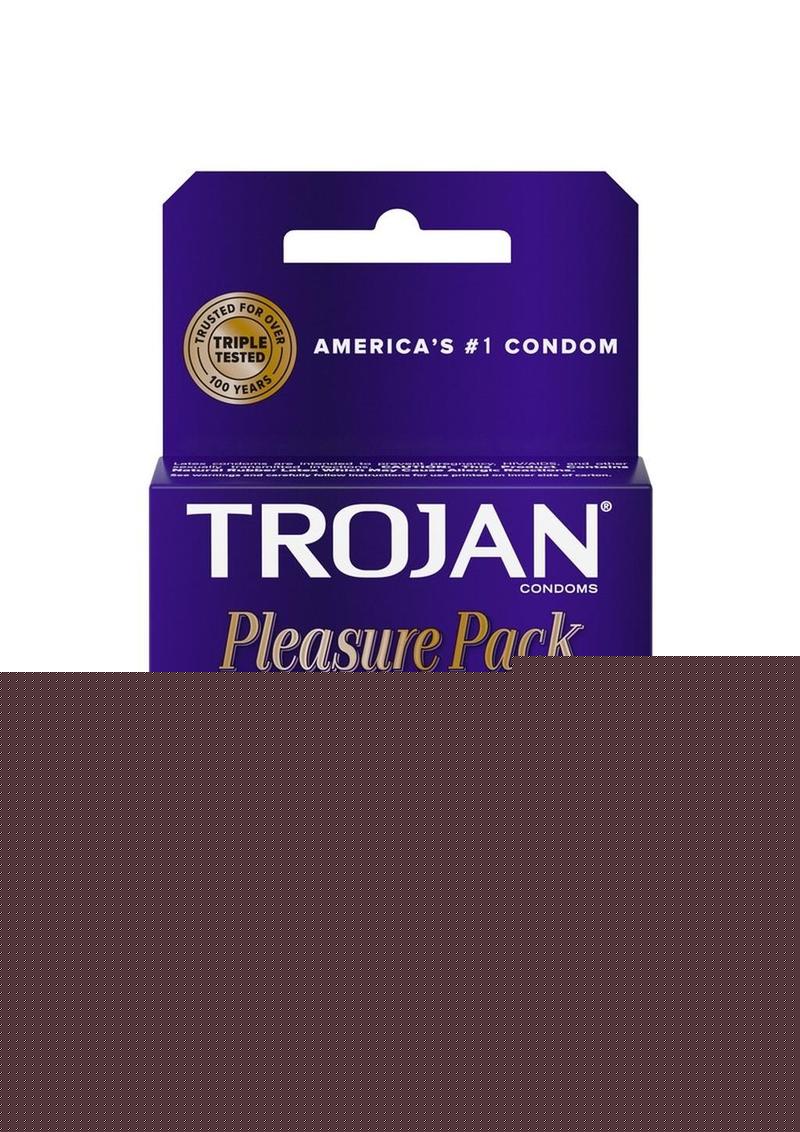 Trojan Pleasure Pack Lubricated Latex Textured Condoms Assorted - 3-Pack