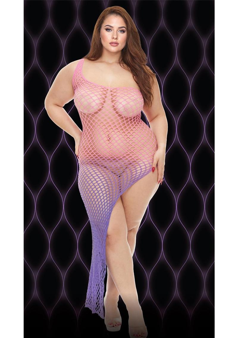 Violet Sky Off-The-Shoulder Mini Dress - Pink/Purple - Queen