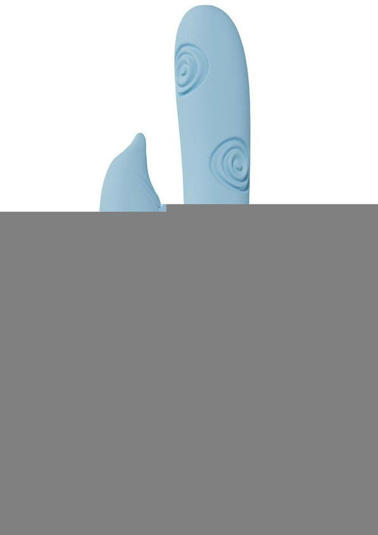 Vive Pallina Rechargeable Silicone Triple Motor G-Spot Vibrating and Tapping Beads Clit Stimulator - Blue