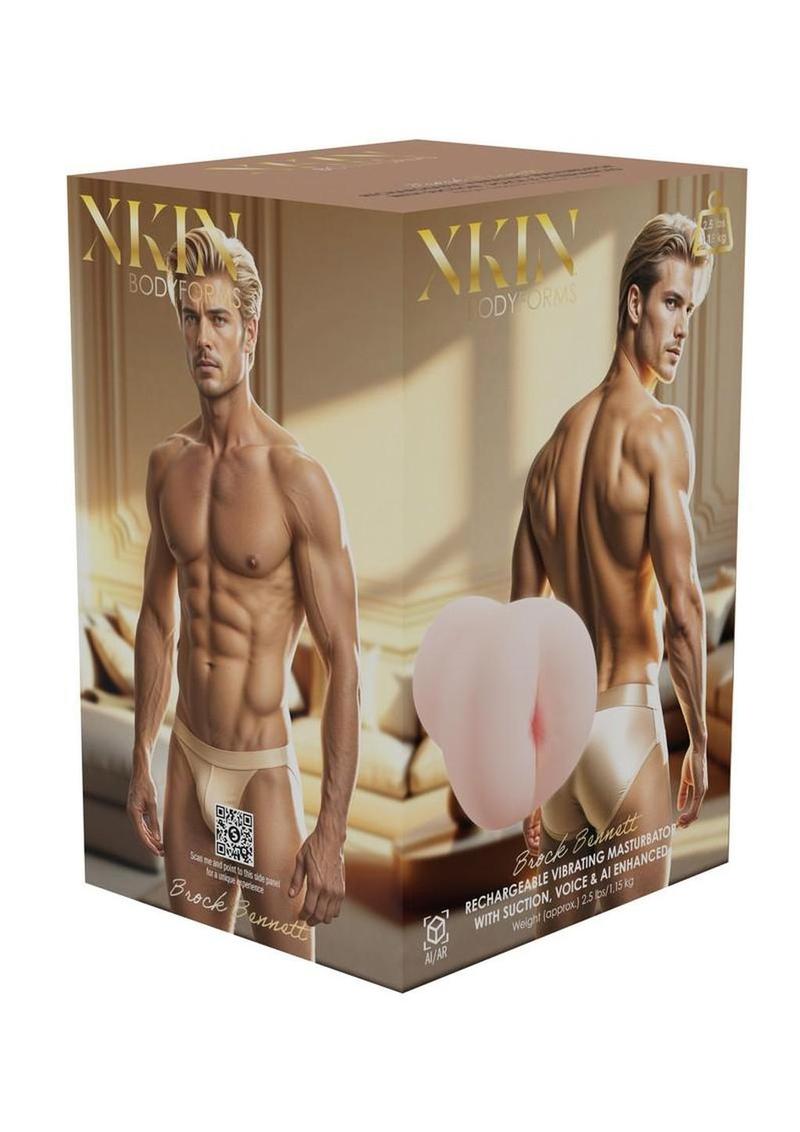 Xkin Brock Bennett Multifunction Rechargeable Voice Featured Masturbator - Male Ass - Vanilla