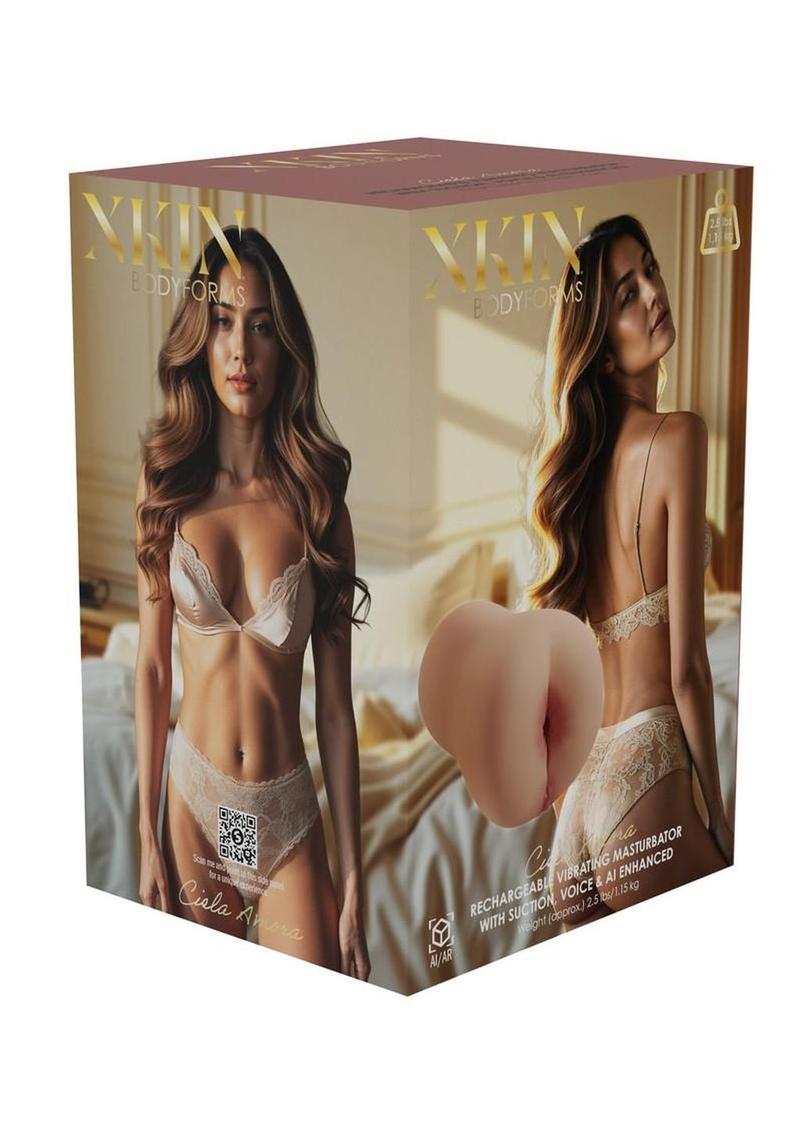 Xkin Ciela Amora Multifunction Rechargeable Voice Featured Masturbator - Female Ass - Caramel