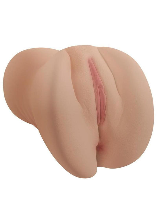 Xkin Devilshade Dual Channel Superhero Masturbator with Vibrating Bullet - Pussy/Ass - Caramel