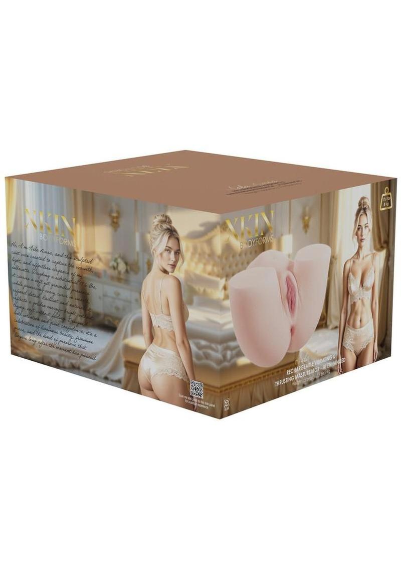 Xkin Isla Aurea Bodyforms Rechargeable Thrusting Vibrating Masturbator - Pussy/Ass - Vanilla