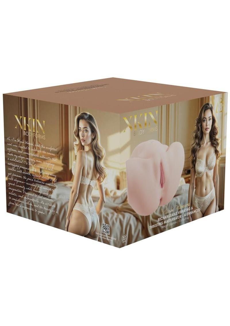 Xkin Marie Monroe Bodyforms Rechargeable Thrusting Vibrating Masturbator - Pussy/Ass - Vanilla