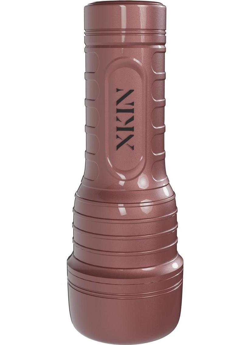 Xkin Mila Desire Rechargeable Vibrating Torch Masturbator - Female Ass - Caramel/Rose Gold