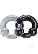 Oxballs Ultraballs Cock Ring Set (2 Pack)- Black And Clear