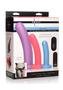 Strap U Triple Peg 28x Vibrating Rechargeable Silicone Dildo Set With Remote Control (5 Piece) - Assorted Colors